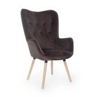 Design fauteuil in beukenhout en groen of grijs fluweel - Gilly Viadurini