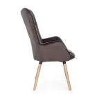 Design fauteuil in beukenhout en groen of grijs fluweel - Gilly Viadurini