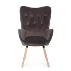 Design fauteuil in beukenhout en groen of grijs fluweel - Gilly Viadurini