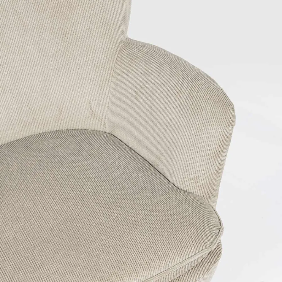 Dennenhouten fauteuil en zitting met fluweeleffect Coste 4 afwerkingen - Molly Viadurini