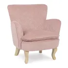 Dennenhouten fauteuil en zitting met fluweeleffect Coste 4 afwerkingen - Molly Viadurini