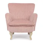 Dennenhouten fauteuil en zitting met fluweeleffect Coste 4 afwerkingen - Molly Viadurini
