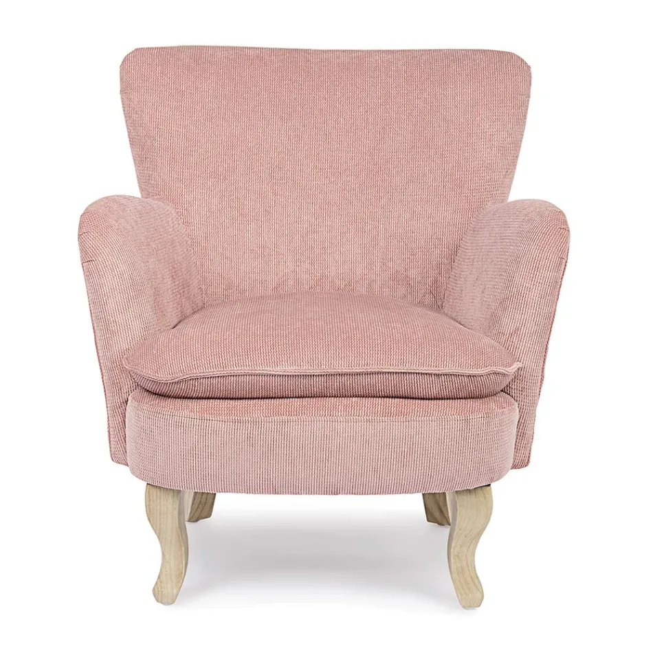 Dennenhouten fauteuil en zitting met fluweeleffect Coste 4 afwerkingen - Molly Viadurini