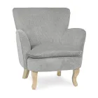 Dennenhouten fauteuil en zitting met fluweeleffect Coste 4 afwerkingen - Molly Viadurini