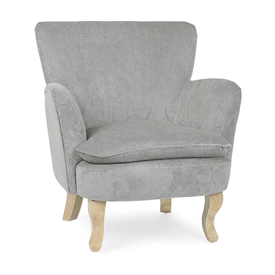 Dennenhouten fauteuil en zitting met fluweeleffect Coste 4 afwerkingen - Molly Viadurini