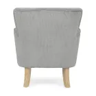 Dennenhouten fauteuil en zitting met fluweeleffect Coste 4 afwerkingen - Molly Viadurini