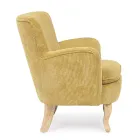 Dennenhouten fauteuil en zitting met fluweeleffect Coste 4 afwerkingen - Molly Viadurini