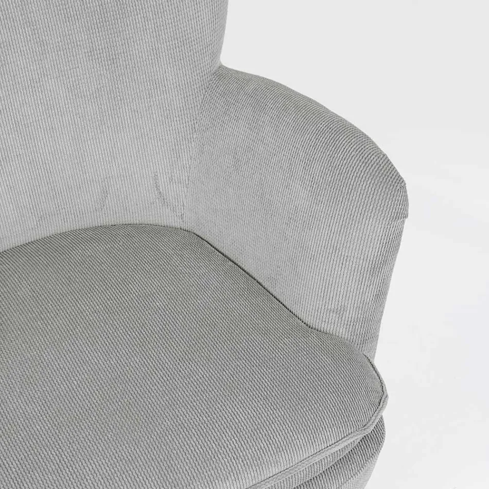 Dennenhouten fauteuil en zitting met fluweeleffect Coste 4 afwerkingen - Molly Viadurini