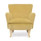 Dennenhouten fauteuil en zitting met fluweeleffect Coste 4 afwerkingen - Molly Viadurini