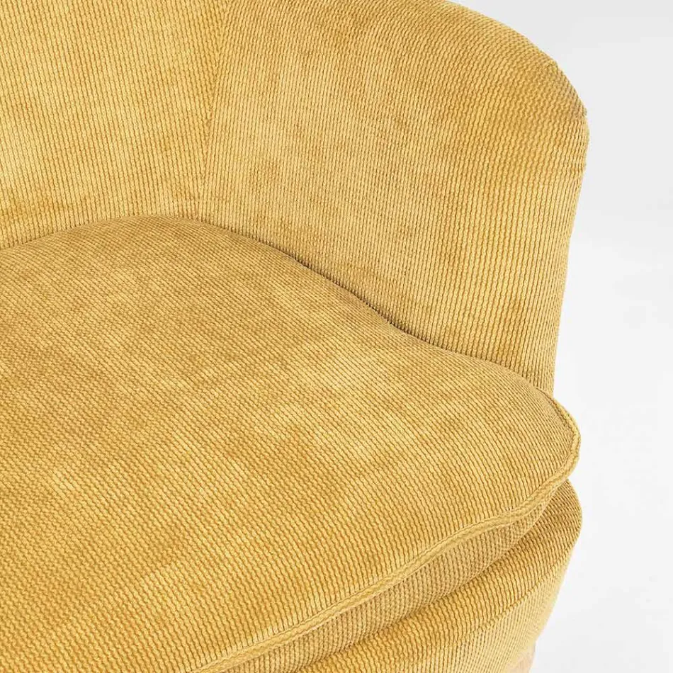 Dennenhouten fauteuil en zitting met fluweeleffect Coste 4 afwerkingen - Molly Viadurini