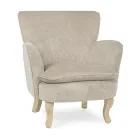 Dennenhouten fauteuil en zitting met fluweeleffect Coste 4 afwerkingen - Molly Viadurini