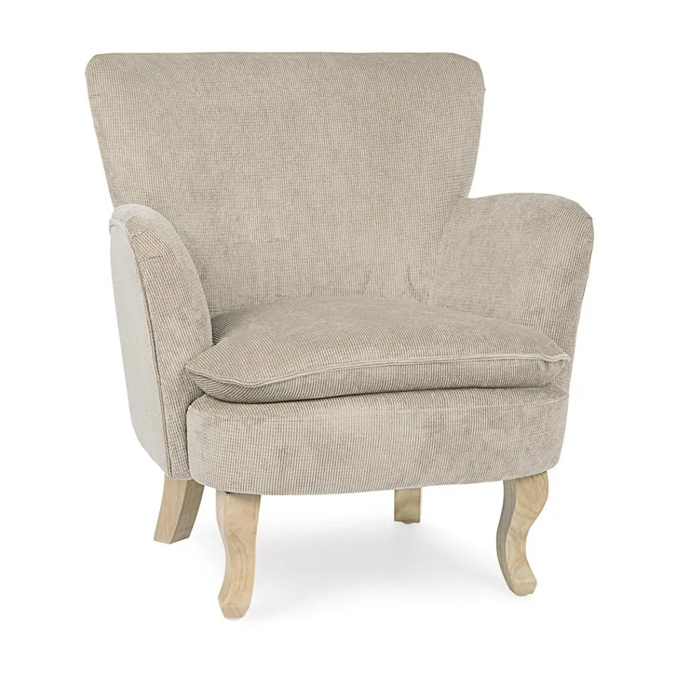 Dennenhouten fauteuil en zitting met fluweeleffect Coste 4 afwerkingen - Molly Viadurini