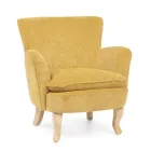 Dennenhouten fauteuil en zitting met fluweeleffect Coste 4 afwerkingen - Molly Viadurini