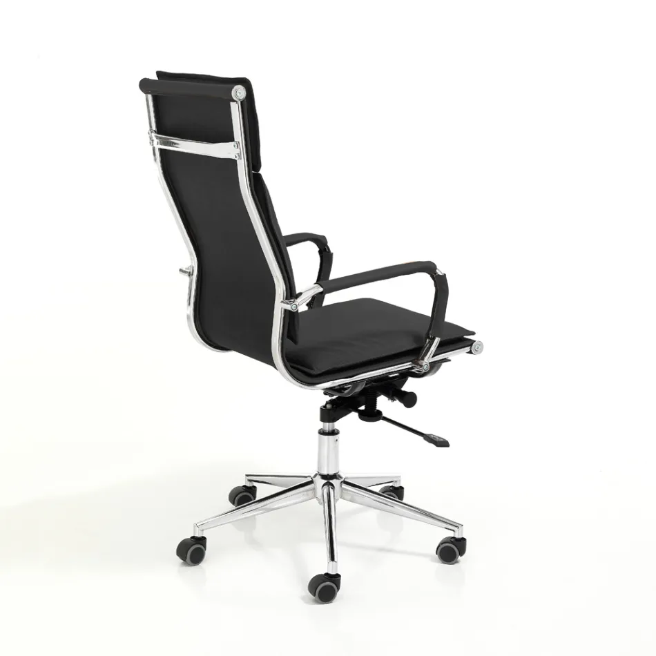 Fauteuil van synthetisch leer in 3 verschillende afwerkingen - Neon Viadurini