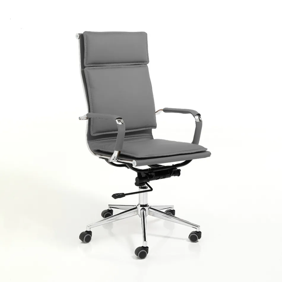 Fauteuil van synthetisch leer in 3 verschillende afwerkingen - Neon Viadurini