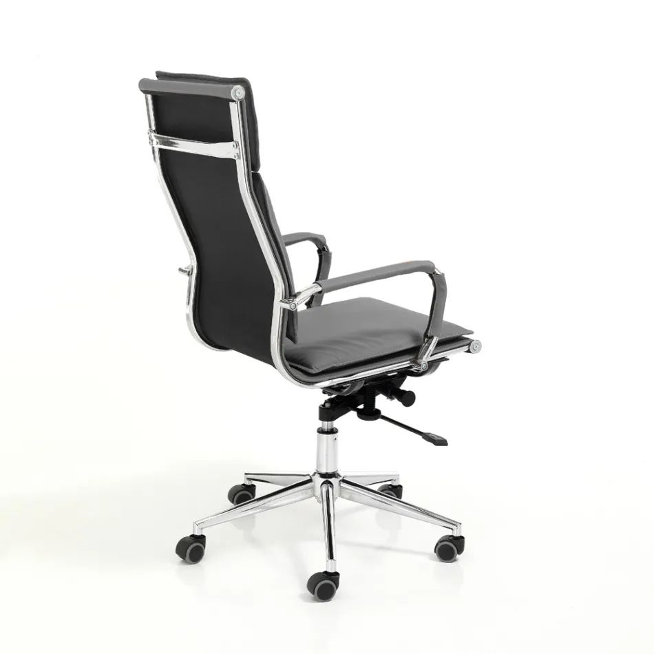 Fauteuil van synthetisch leer in 3 verschillende afwerkingen - Neon Viadurini