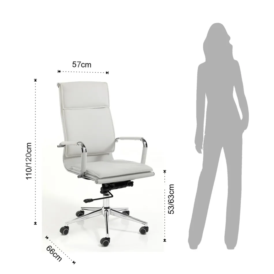 Fauteuil van synthetisch leer in 3 verschillende afwerkingen - Neon Viadurini