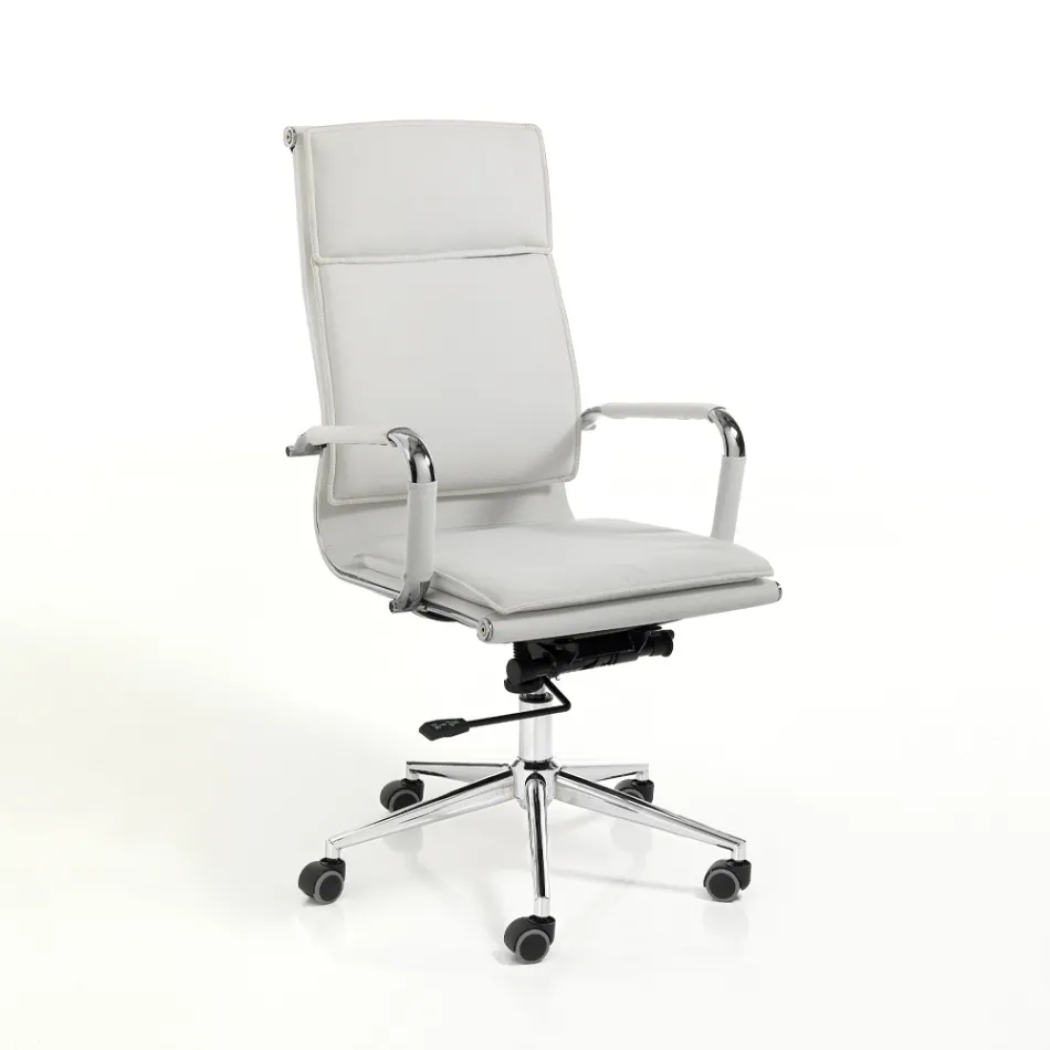 Fauteuil van synthetisch leer in 3 verschillende afwerkingen - Neon Viadurini