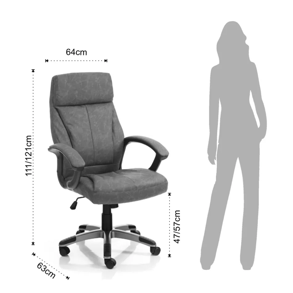 Fauteuil van synthetisch leer met verouderd effect - Rhodium Viadurini