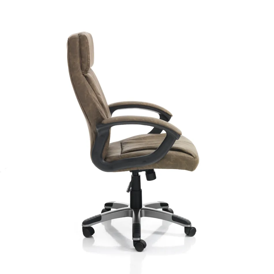 Fauteuil van synthetisch leer met verouderd effect - Rhodium Viadurini