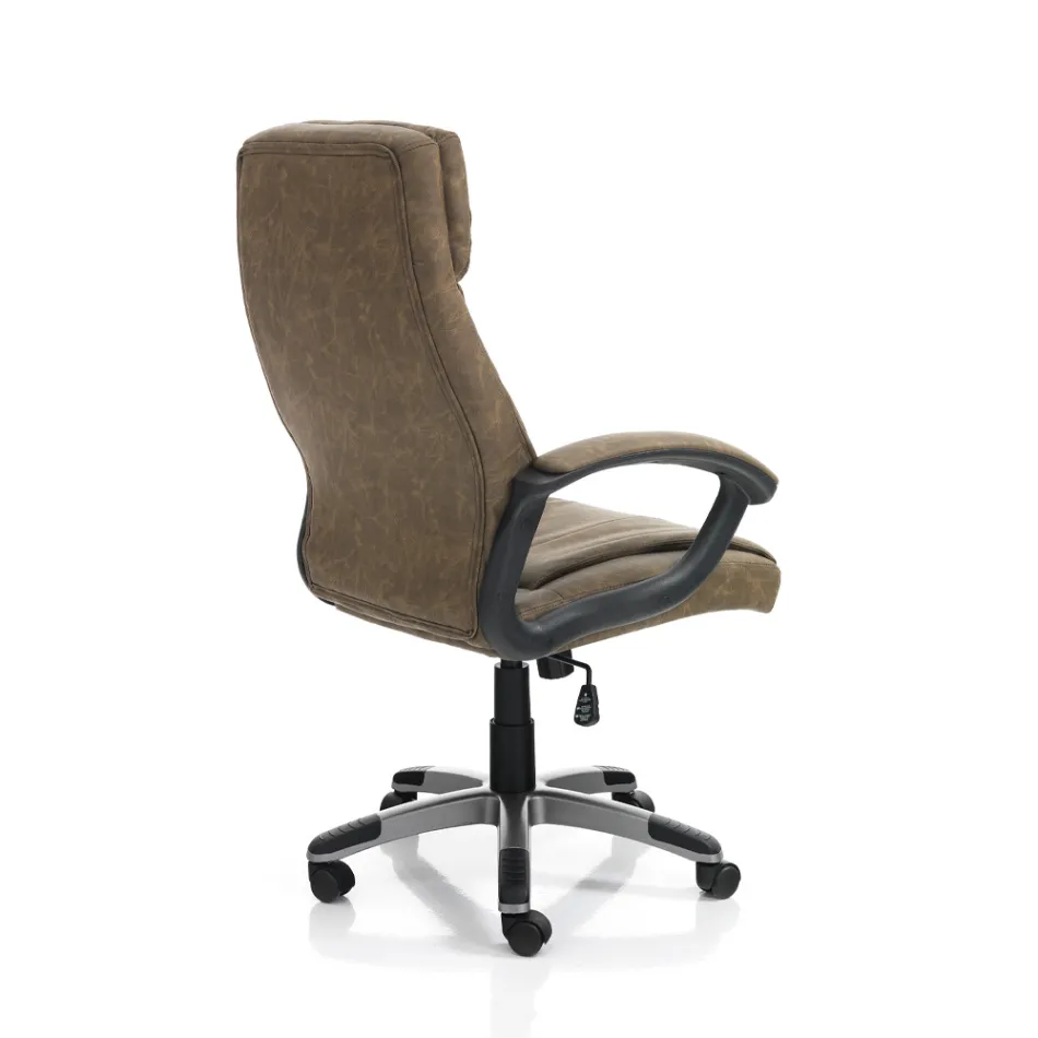 Fauteuil van synthetisch leer met verouderd effect - Rhodium Viadurini