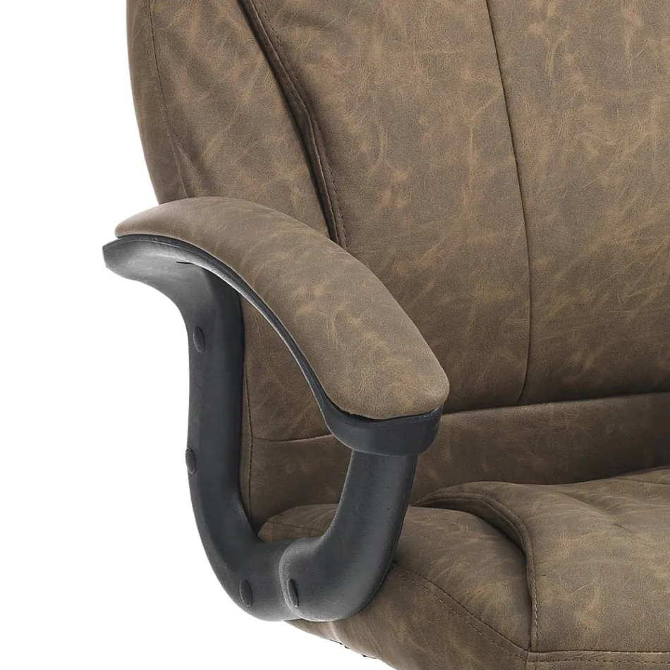 Fauteuil van synthetisch leer met verouderd effect - Rhodium Viadurini