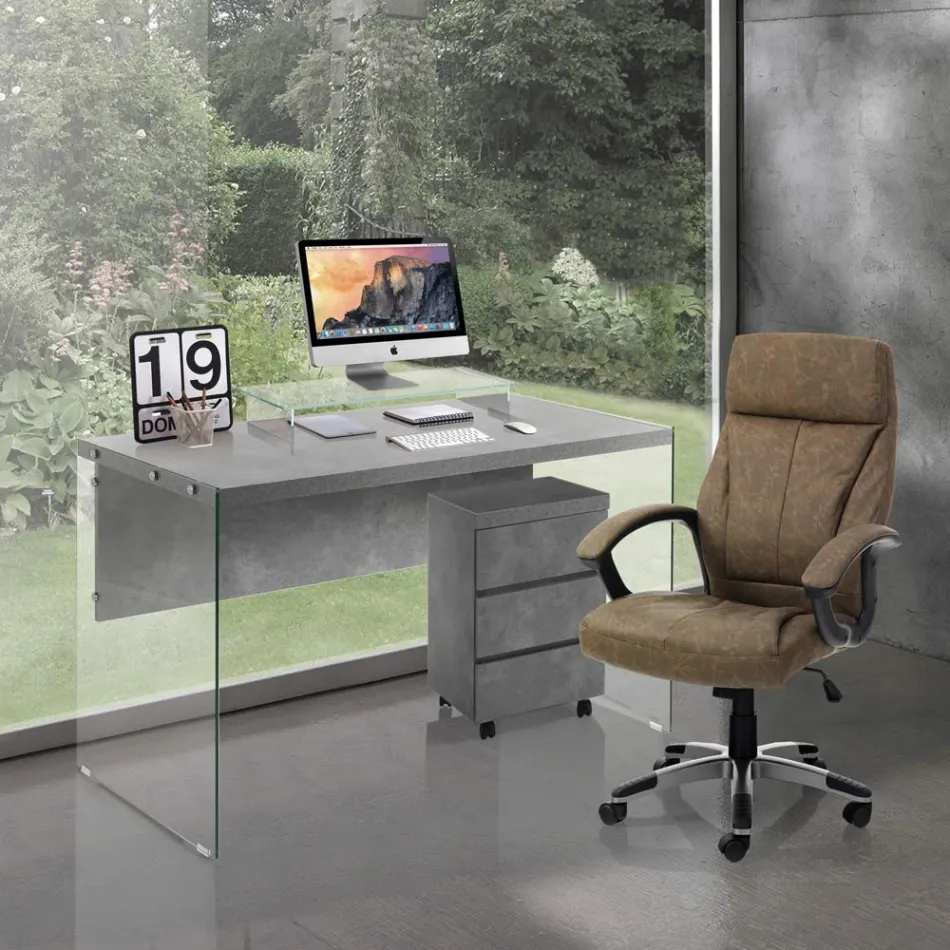 Fauteuil van synthetisch leer met verouderd effect - Rhodium Viadurini