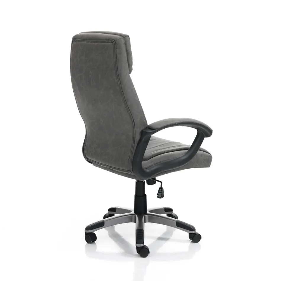 Fauteuil van synthetisch leer met verouderd effect - Rhodium Viadurini