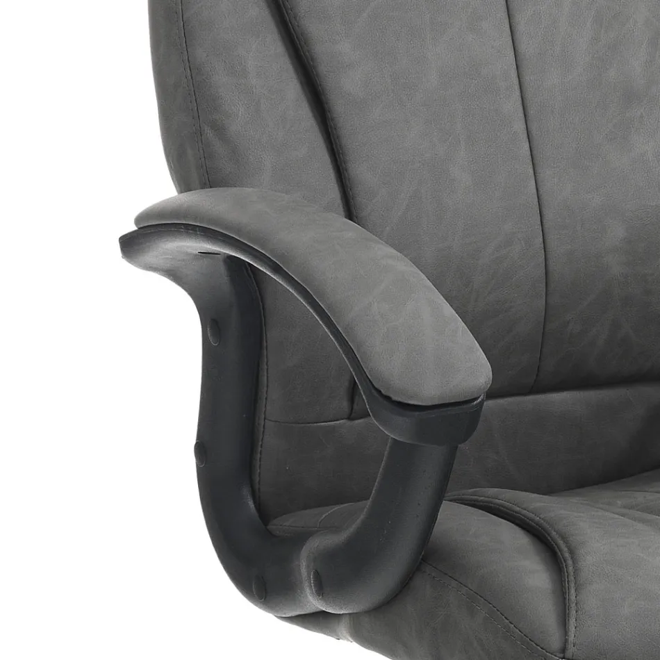 Fauteuil van synthetisch leer met verouderd effect - Rhodium Viadurini