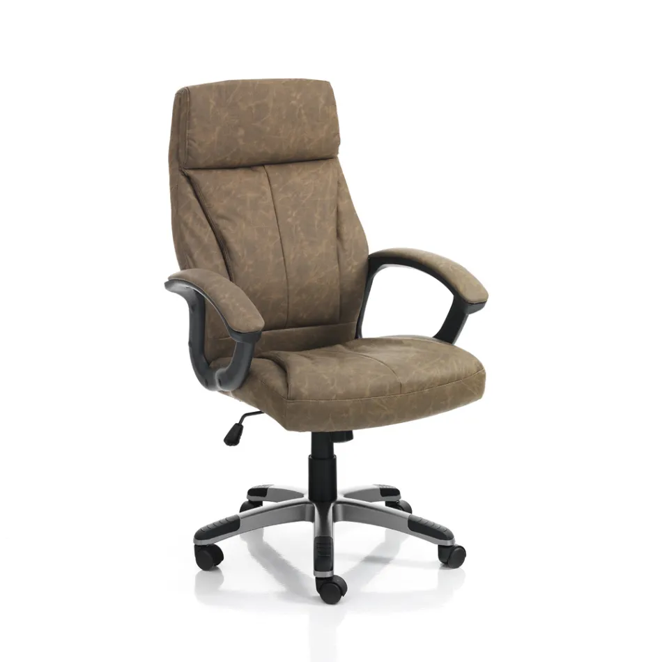 Fauteuil van synthetisch leer met verouderd effect - Rhodium Viadurini