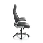Fauteuil van grijs synthetisch leer met verouderd effect - Renio Viadurini