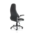 Fauteuil van grijs synthetisch leer met verouderd effect - Renio Viadurini