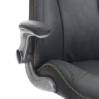 Fauteuil van grijs synthetisch leer met verouderd effect - Renio Viadurini