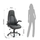 Fauteuil van grijs synthetisch leer met verouderd effect - Renio Viadurini