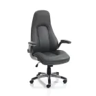 Fauteuil van grijs synthetisch leer met verouderd effect - Renio Viadurini