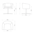 Stoffen fauteuil met luxe metalen draaivoet Made in Italy - Bergen Viadurini