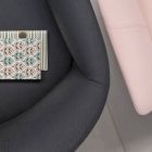 Stoffen fauteuil met draaivoet in luxe metaal Made in Italy - Bergen Viadurini