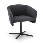 Stoffen fauteuil met draaivoet in luxe metaal Made in Italy - Bergen Viadurini