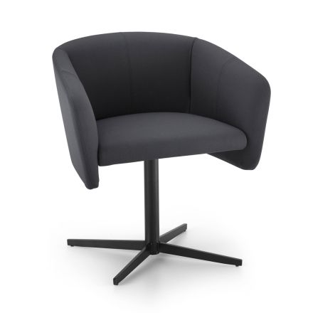 Stoffen fauteuil met luxe metalen draaivoet Made in Italy - Bergen Viadurini
