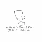 Stoffen fauteuil met draaivoet van edelmetaal Made in Italy - papaja Viadurini