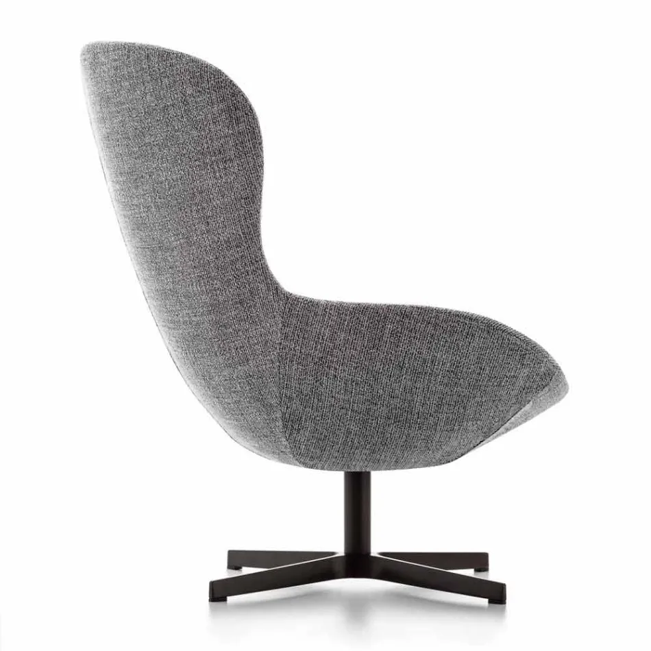 Stoffen fauteuil met draaivoet van edelmetaal Made in Italy - papaja Viadurini