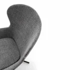Stoffen fauteuil met draaivoet van edelmetaal Made in Italy - papaja Viadurini
