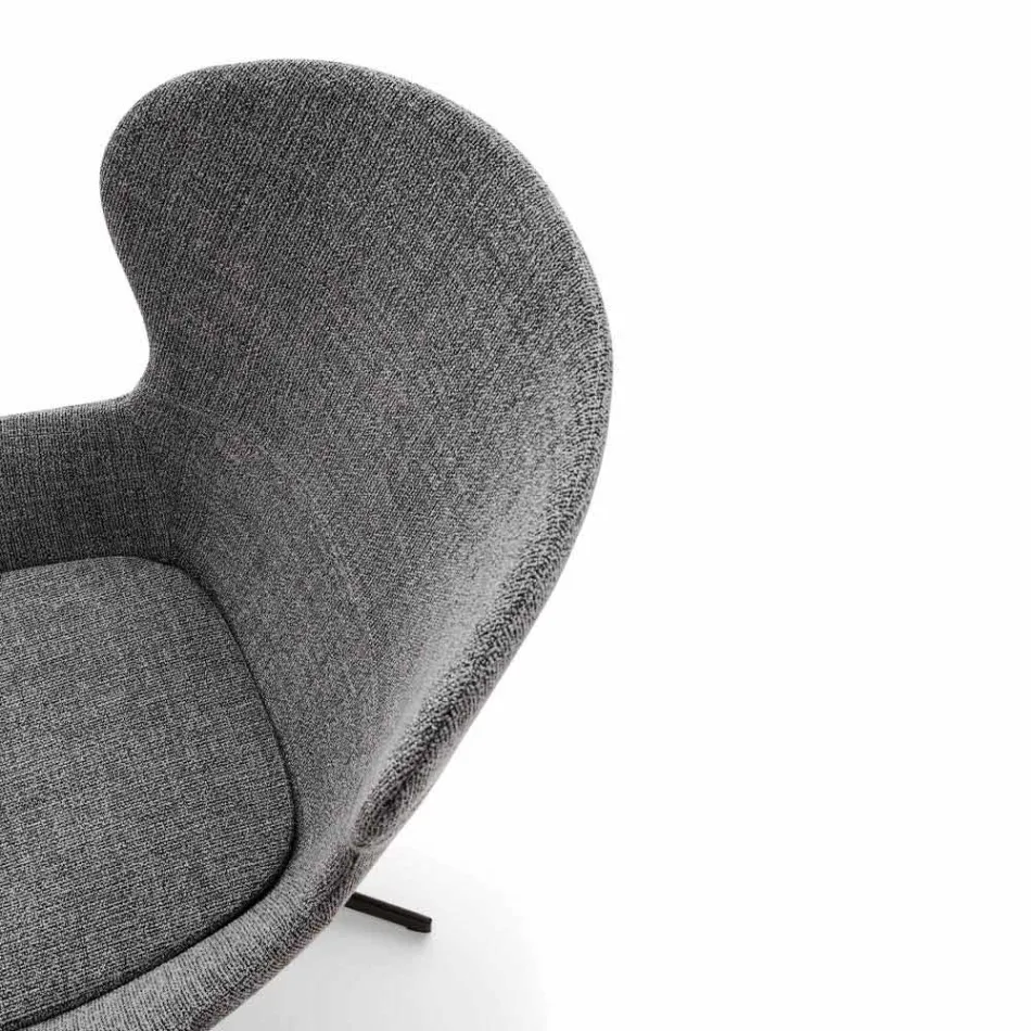 Stoffen fauteuil met draaivoet van edelmetaal Made in Italy - papaja Viadurini