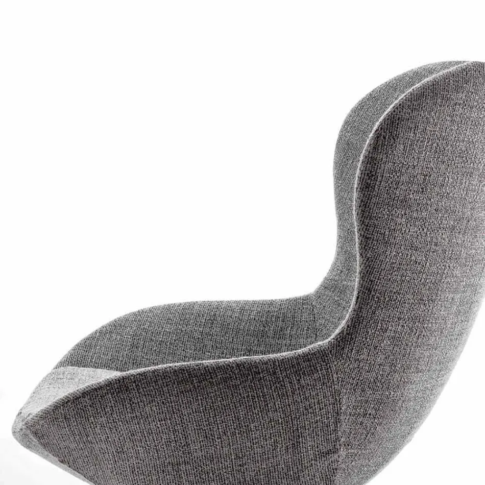 Stoffen fauteuil met draaivoet van edelmetaal Made in Italy - papaja Viadurini