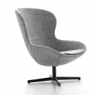 Stoffen fauteuil met draaivoet van edelmetaal Made in Italy - papaja Viadurini