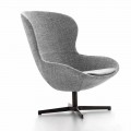 Stoffen fauteuil met draaivoet van edelmetaal Made in Italy - papaja