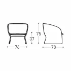 Beklede lounge fauteuil voor buiten, in synthetische vezels - Maat van Varaschin Viadurini