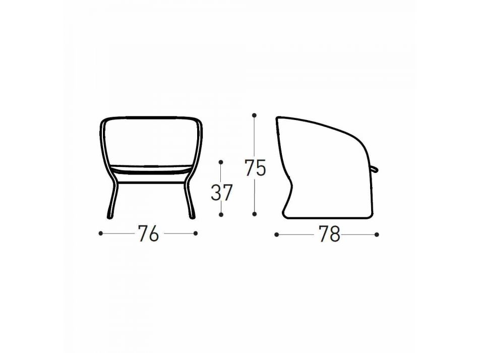 Beklede lounge fauteuil voor buiten, in synthetische vezels - Maat van Varaschin Viadurini