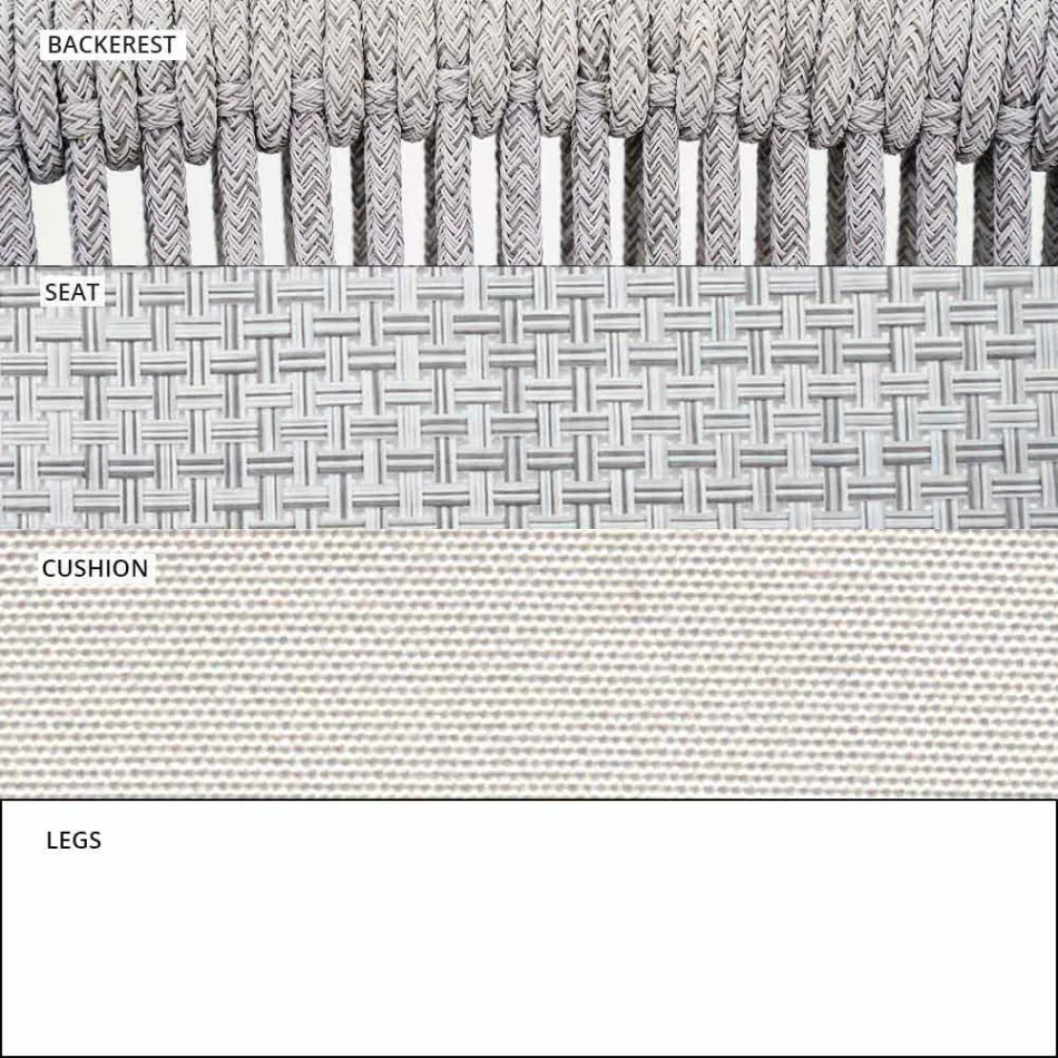 Garden Lounge fauteuil gestoffeerde stof en aluminium - Smart van Varaschin Viadurini