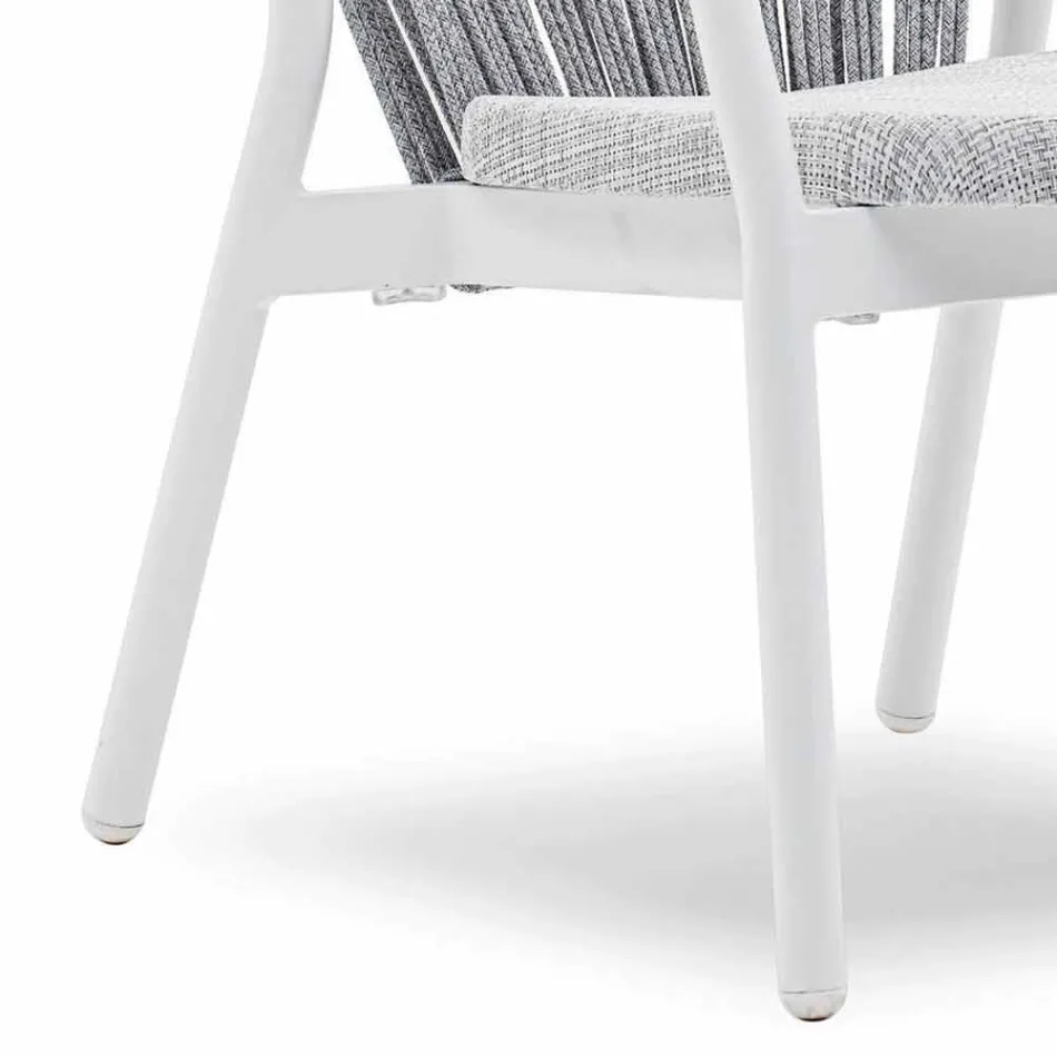 Garden Lounge fauteuil gestoffeerde stof en aluminium - Smart van Varaschin Viadurini
